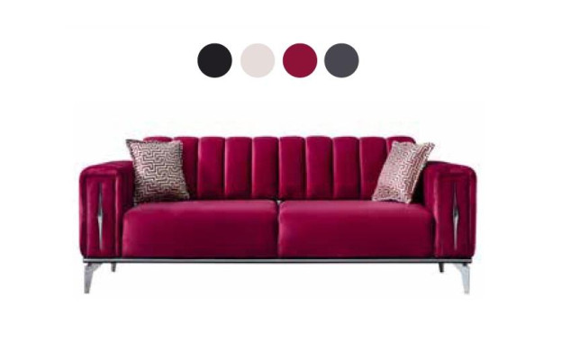 Upholstered Luxurious Sofa 3-Seater in Modern Style for Living room in Pink