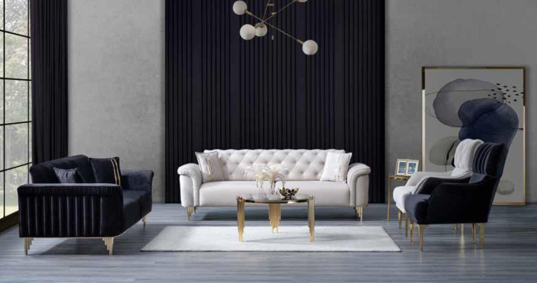 Modern two-seater textile sofa living room seating furniture comfortable wooden frame