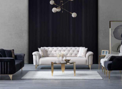 Modern two-seater textile sofa living room seating furniture comfortable wooden frame