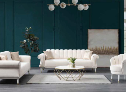 White Upholstery Armchair Luxury Cocktail Chair Wing Chair Fabric Furniture Style