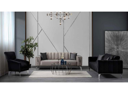 Comfortable upholstered armchair, luxury armchair, modern style, color black for living room