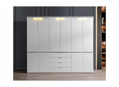 White Wardrobe 4-Drawer Bedroom Cabinets Wood Furniture