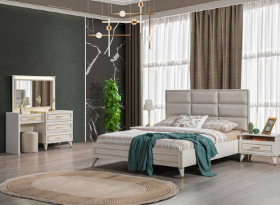 Large Bedroom Set Double bed Dressing Table Stool Mirror 6pcs