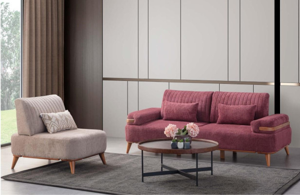 Two-tone Living room Sofa set Designer Furniture 3-Seater Noble Armchair