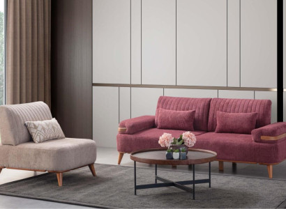 Two-tone Living room Sofa set Designer Furniture 3-Seater Noble Armchair