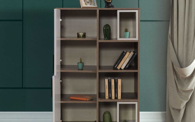 Modern White Bookshelf Childrens room Furniture Designer Wood Cabinets