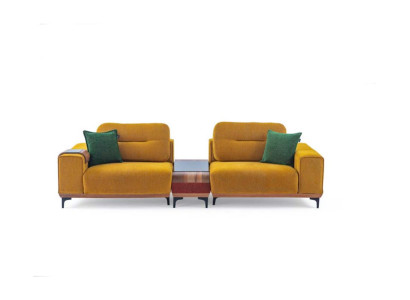Yellow three-seater 3-seater sofa luxury living room couches designer sofas