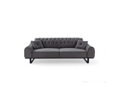 Gray Chesterfield 3-Seater Noble three-seater designer living room couch