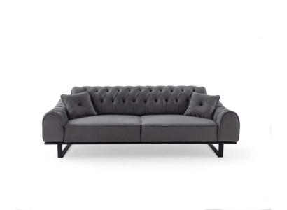 Gray Chesterfield 3-Seater Noble three-seater designer living room couch