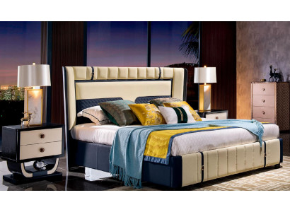 Luxury Bedroom Double bed Bed 180x200 Leather Italian Furniture