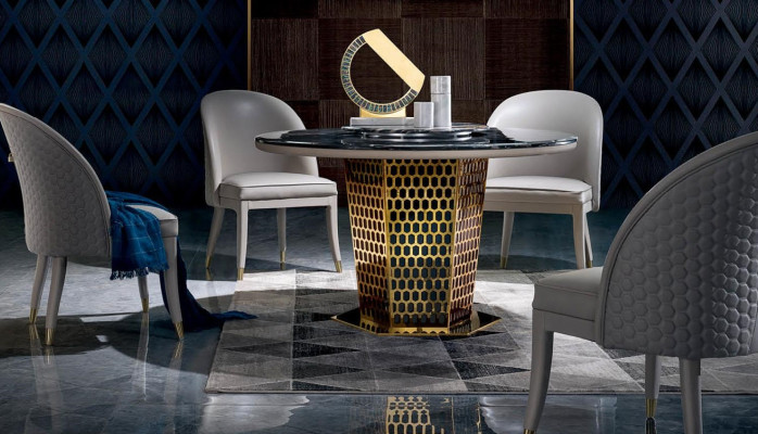 Round Dining room Round Table Wood Tables Round Decoration Classic Baroque Style