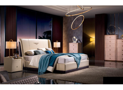 Leather Bed Beds Double Marriage Modern Frame Luxury Sleep Room Hotel