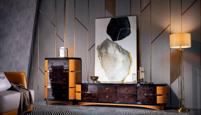 Designer Chest of drawers Sideboard Decorative Side Low Board Wardrobe Living Room Shelf
