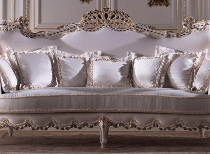 Classic r three-seater sofa Living landscape textile sofa 3 Seat Baroque