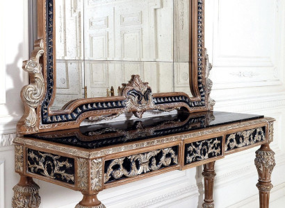 Wall mirror country house style console dressing table with mirror console table brown