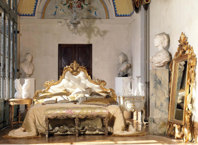 Chesterfield Bed Luxury Beds Wood Italian Furniture Double bed Poster new