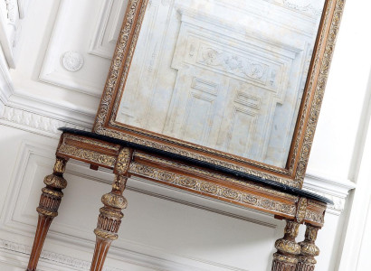 Furniture Style Baroque Console table Mirror Wood Italian Tables Consoles 2pcs.