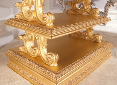 Side table Real wood Baroque Rococo Coffee table Side tables Classic Furniture