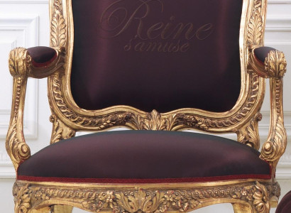 Chair Throne Baroque Rococo Textile 1 Seater Sofa Upholstery Armchair Italian Furniture