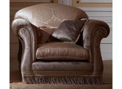 Luxury Armchair Upholstery Throne Country House Style Real Wood Italian Furniture Single Seater