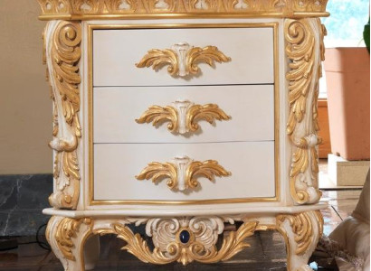 Luxury bedside table with carved pattern