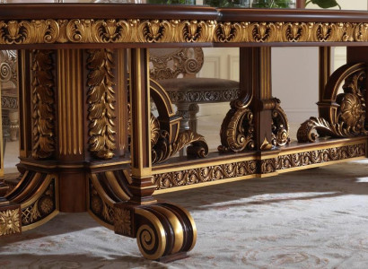 Dining table Dining room Leaf Gold Living room Wood Classic r Table Italy Furniture