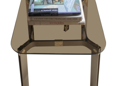 Metal Glass Table Vintage Side table Metal Living room Italian Furniture new