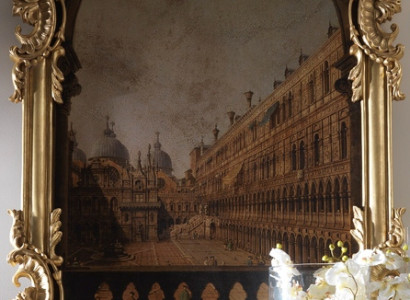 Mirror with carved frame gold baroque rococo Italian wall mirror new