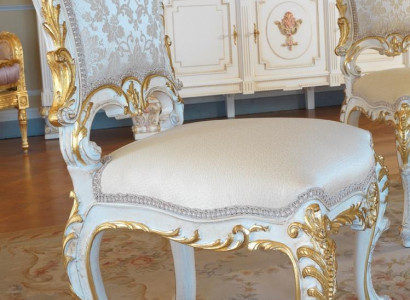 Design Living room Chair Dining Room Chairs Textile Fabric Upholstery Armchair Baroque