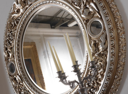 Solid wood Mirror Classic r Echtz Wood Italian Furnishings Wall mirror