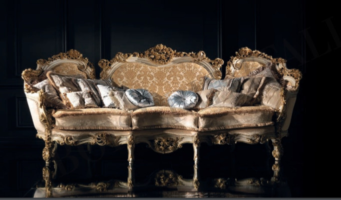 Design Sofa 4 Seater Sofas Textile Baroque Italy Furniture 4 Seater Couch Upholstery