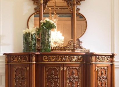 Chest of drawers Sideboard Mirror Set Real Wood Italian Furniture Antique Style Chests of drawers