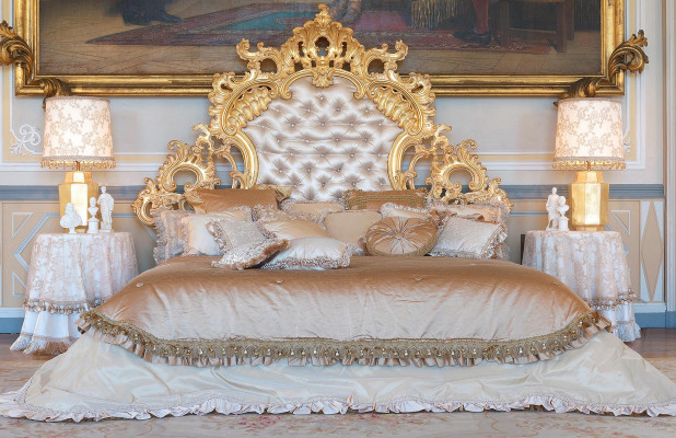 Chesterfield Bed Italian Furniture Furnishings Baroque Rococo Gold Leather Beds