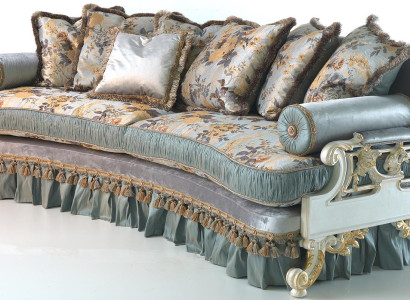 Designer Sofa Furniture 4-Seater Couch Upholstery Sofas Italian Furnishings Blue