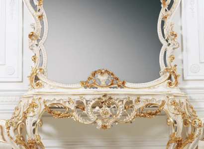 Classic r Mirror Dressing table Console Table White Wood Bedroom Furniture 2pcs