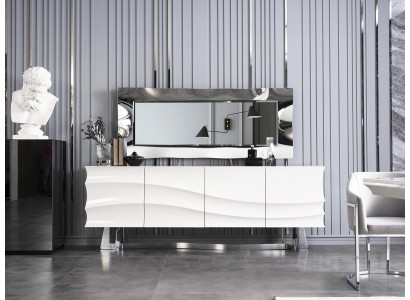 Sideboard + Mirror Living room Living furniture Wood Dressing table Chest of drawers new