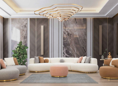 Round Living room Sofa set Couch Living landscape 4pcs. Big sofa