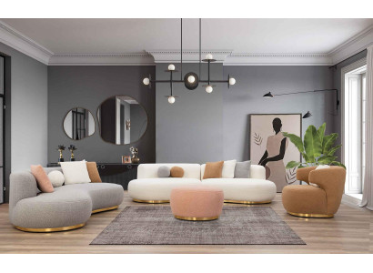 Luxury Round Sofas Living landscape Villas Furniture Furnishings Hotel 4 pcs