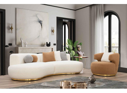 Sofa set Living room 3+1 Seat Modern Fabric Sofa Sofa Armchair Wood