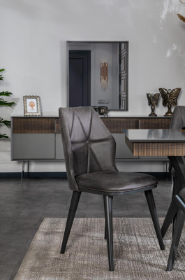 Set Table 4x Chairs Stool Set Suite Designer Wood Dining room 8pcs