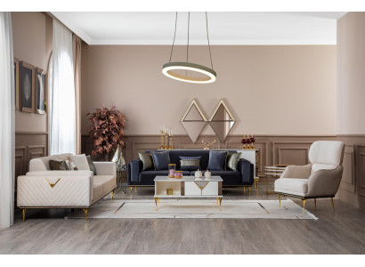 Couch Seat 331 Seater Coffee table 5pcs Design Metal new Suite Upholstery