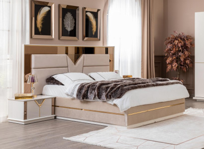 Bedside table Bedroom Luxury Furniture Wood Beige Style Modern Bedside tables