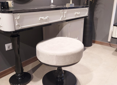 Living room Stool Luxury Style Modern Design Furniture Footstool White Fabric