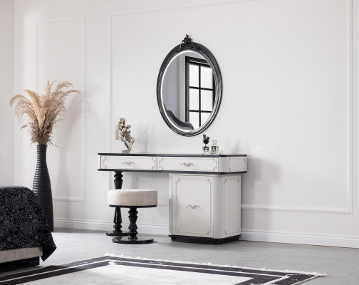Living room Stool Luxury Style Modern Design Furniture Footstool White Fabric