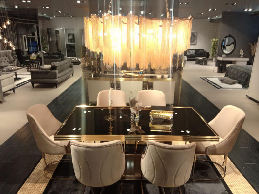 Dining room Suite Table 6x Chairs 8pcs. Style Modern New Luxury