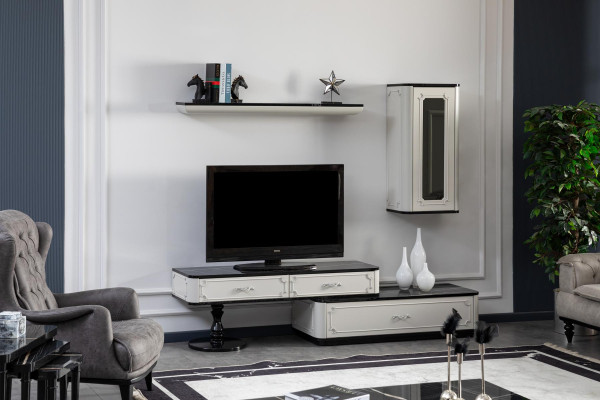 Living room furniture Set Designer Armchair Wall unit Furnishings new White