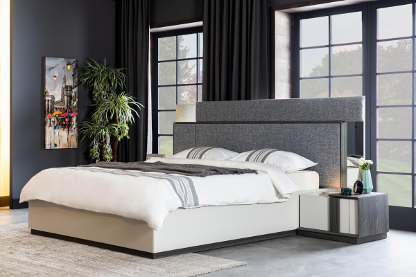 Bedroom Complete Set Bed 2x Bedside table Chest of drawers Mirror White new