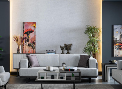 Living room Sofa 3 Seater Coffee table Textile Design Modern 2-piece Furniture new