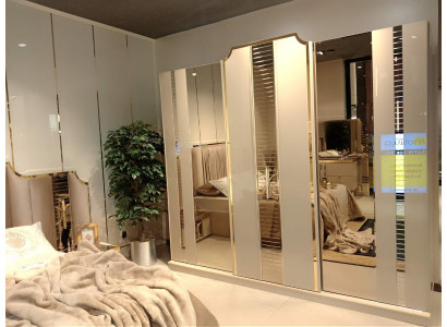 Bedroom Luxury Wardrobe beige Wood Design new Modern Furniture