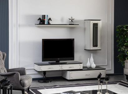 Living room Furniture Set Wall unit TV lowboard Living walls Wardrobe Wall shelf Wood